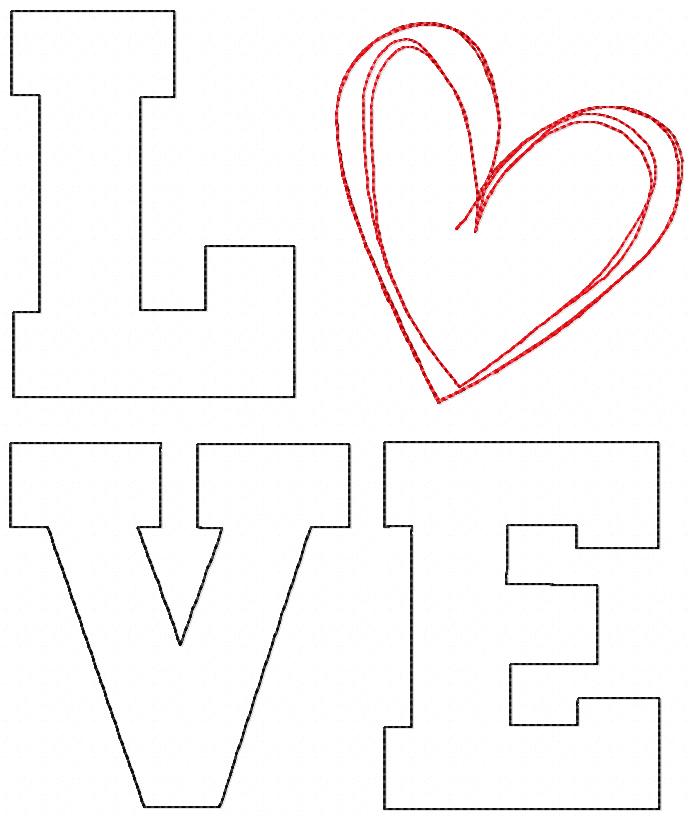 Love Heart - Raggy Applique