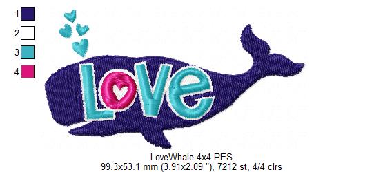 Love Whale - Fill Stitch