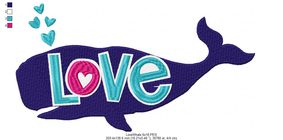 Love Whale - Fill Stitch