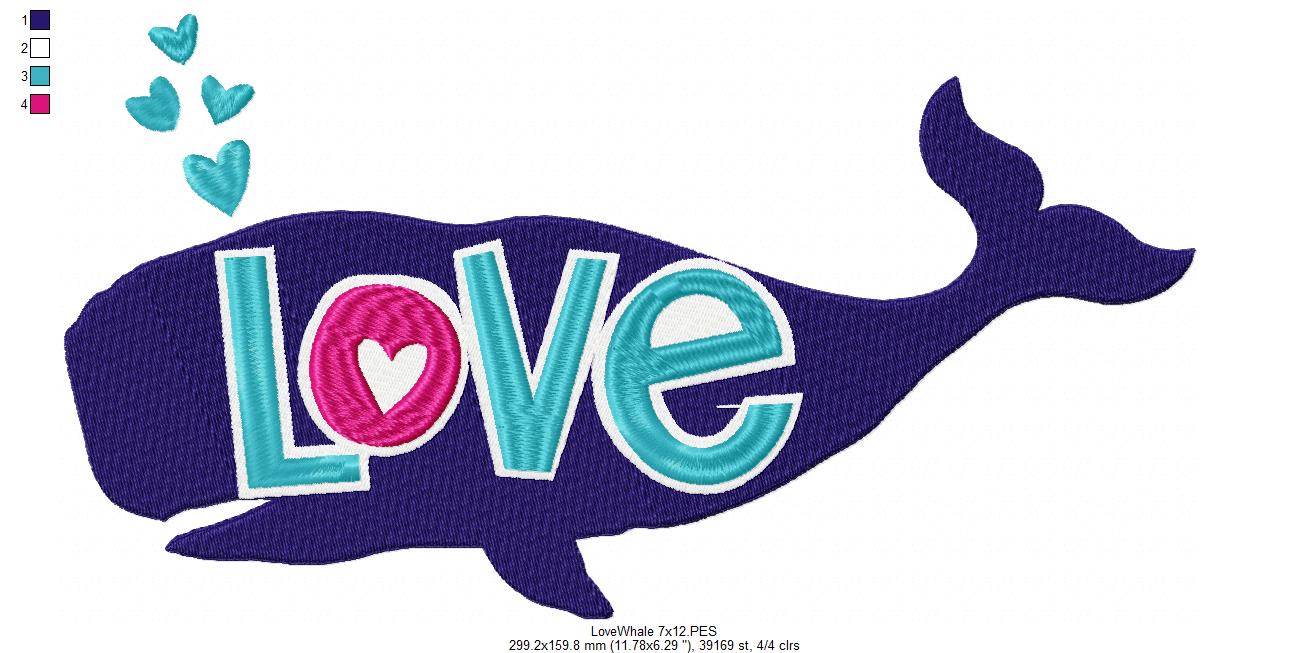 Love Whale - Fill Stitch