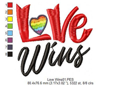 Love Wins - Satin Stitch