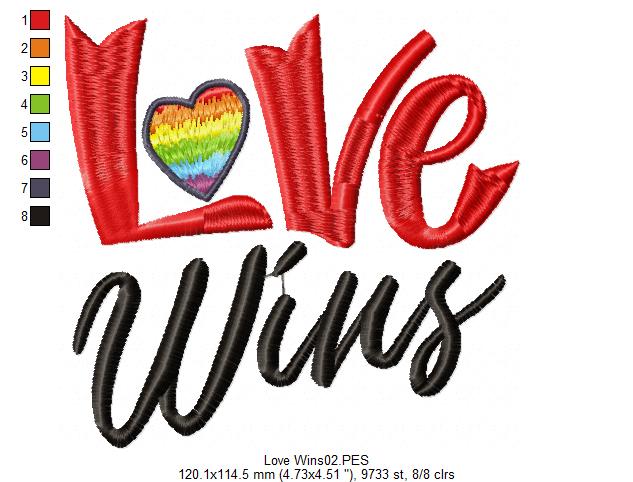 Love Wins - Satin Stitch