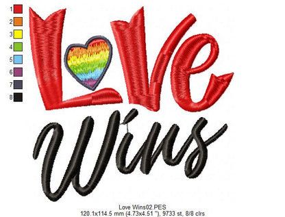 Love Wins - Satin Stitch