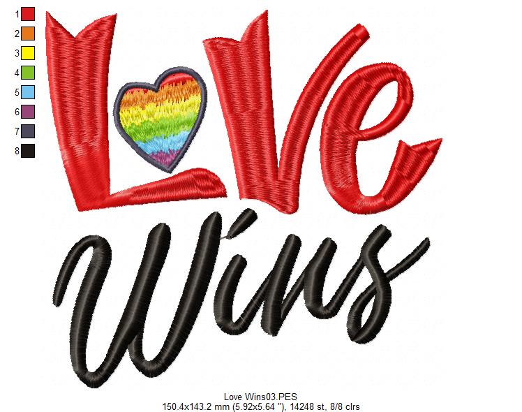 Love Wins - Satin Stitch