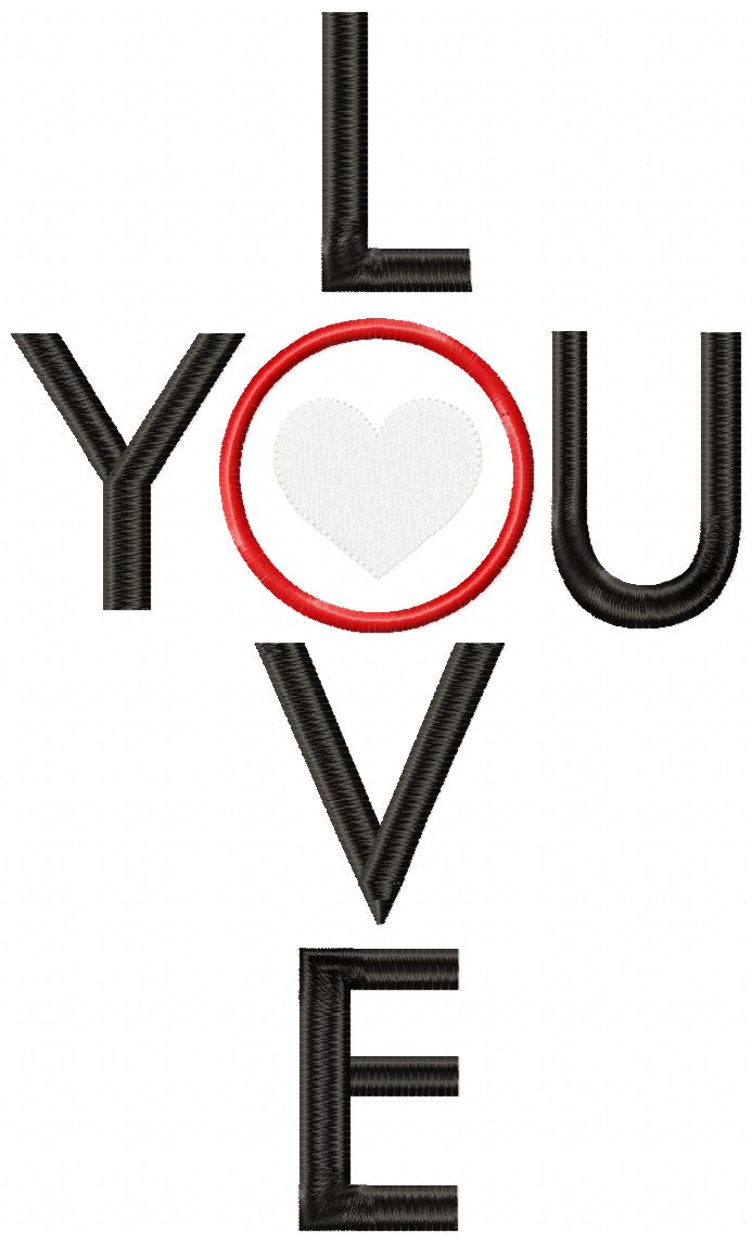 Love You Lettering  - Applique