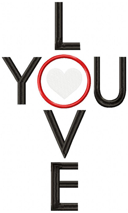 Love You Lettering  - Applique
