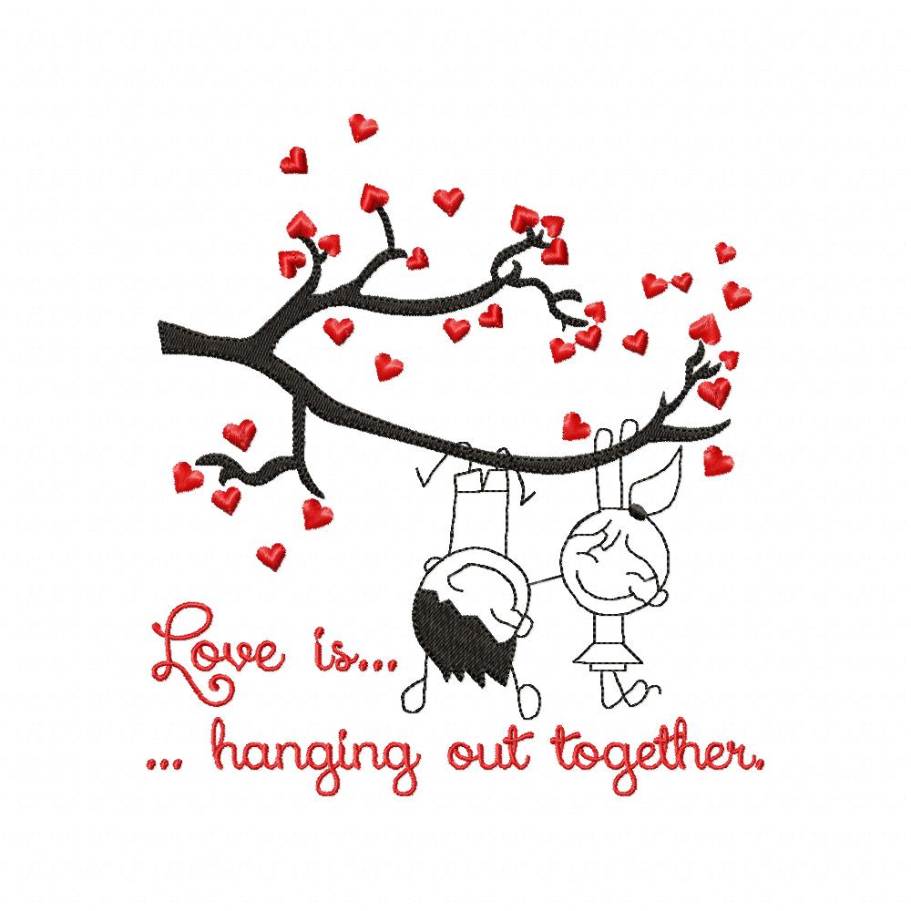 Love Is Hanging Out Together – Fill Stitch – Machine Embroidery Design