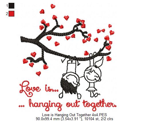 Love Is Hanging Out Together – Fill Stitch – Machine Embroidery Design