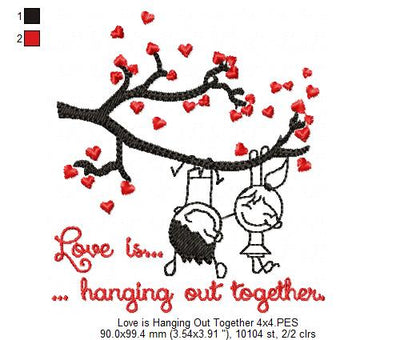 Love Is Hanging Out Together – Fill Stitch – Machine Embroidery Design