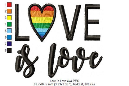 Love is Love - Fill Stitch