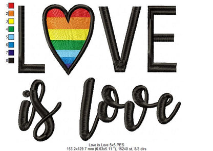 Love is Love - Fill Stitch