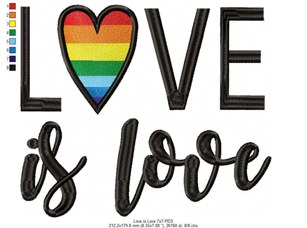 Love is Love - Fill Stitch