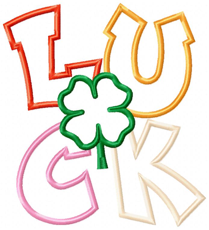 Luck St Patricks Day - Applique - Machine Embroidery Design