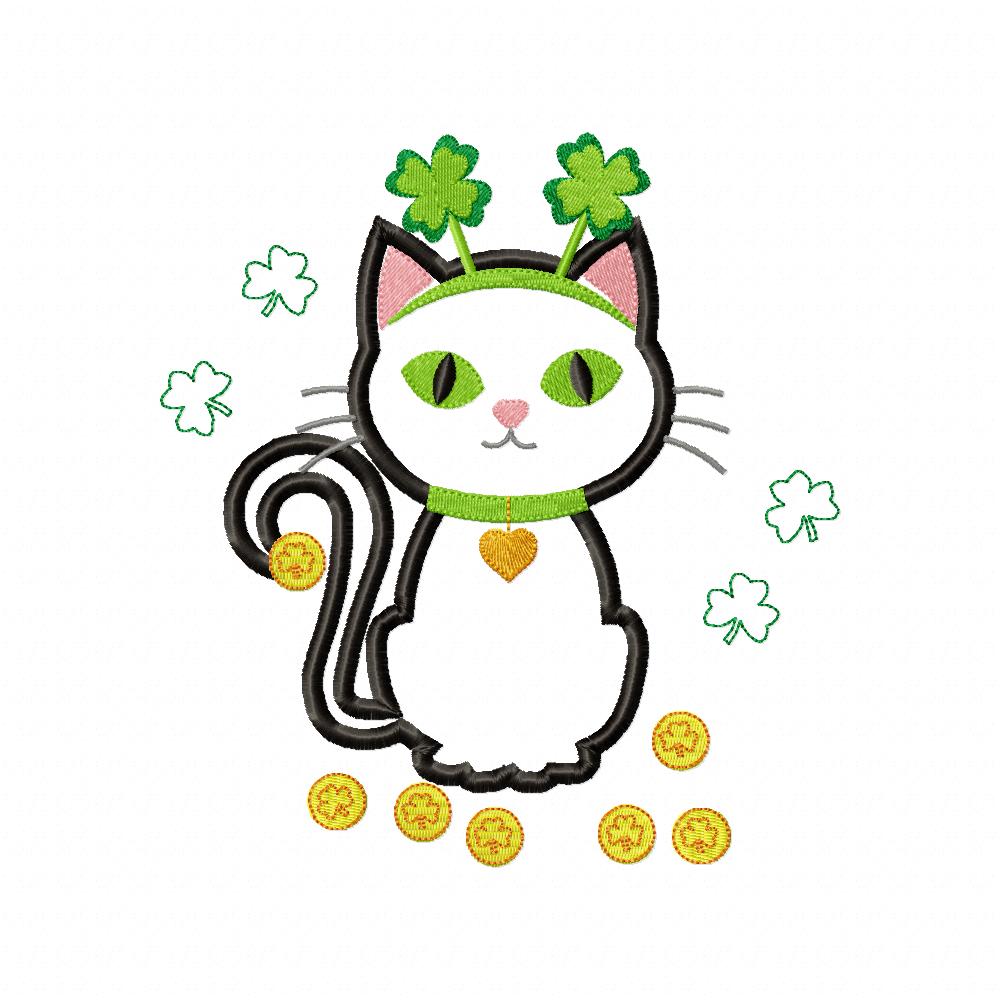 Lucky Black Cat - Applique