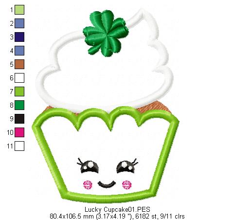 Clover Cupcake - Applique - Machine Embroidery Design