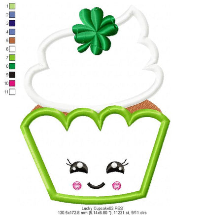 Clover Cupcake - Applique - Machine Embroidery Design