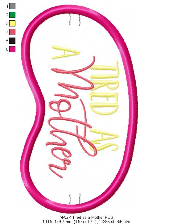 Mother´s day sleep mask pack - Sleep Mask - ITH Project - Machine Embroidery Design