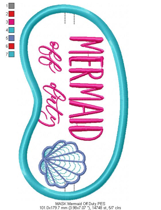 Mermaid off duty Sleep Mask - ITH Project - Machine Embroidery Design