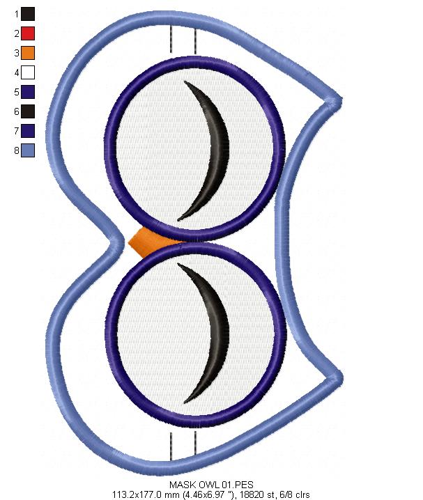 Cute Animals Sleep Mask - Set of 10 designs - ITH Project - Machine Embroidery Design