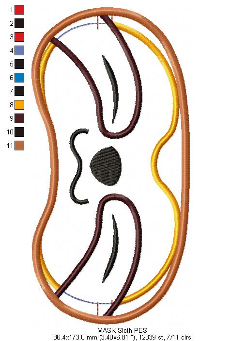 Cute Animals Sleep Mask - Set of 10 designs - ITH Project - Machine Embroidery Design