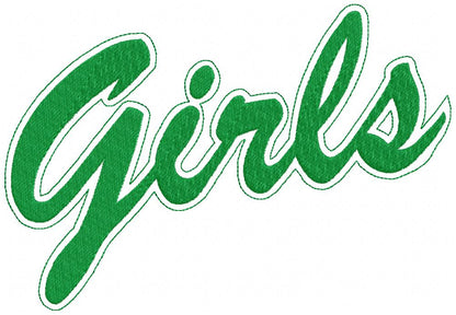 Girls Script Retro Style - Fill Stitch - Machine Embroidery Design