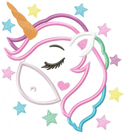 Magical Unicorn - Applique - Machine Embroidery Design