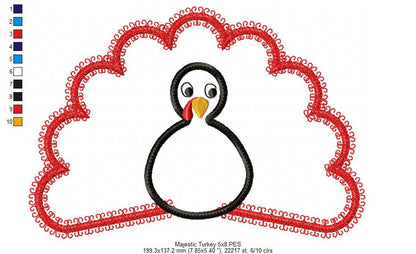 Majestic Turkey - Applique