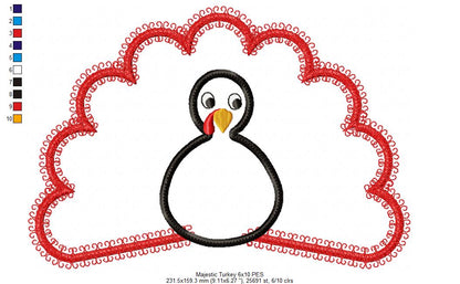 Majestic Turkey - Applique