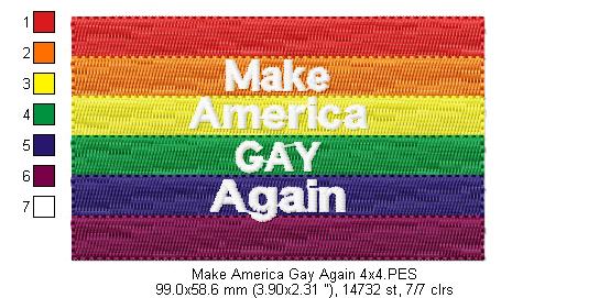 Make America Gay Again - Fill Stitch