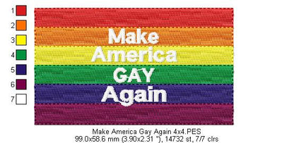 Make America Gay Again - Fill Stitch