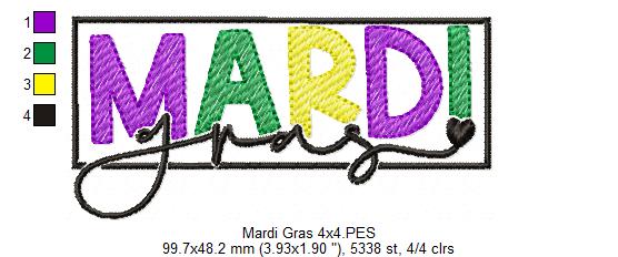 Mardi Gras - Sketch Stitch - Machine Embroidery Design