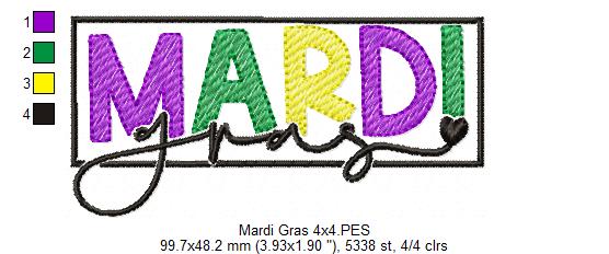 Mardi Gras - Fill Stitch - Machine Embroidery Design