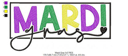 Mardi Gras - Sketch Stitch - Machine Embroidery Design