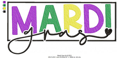 Mardi Gras - Sketch Stitch - Machine Embroidery Design