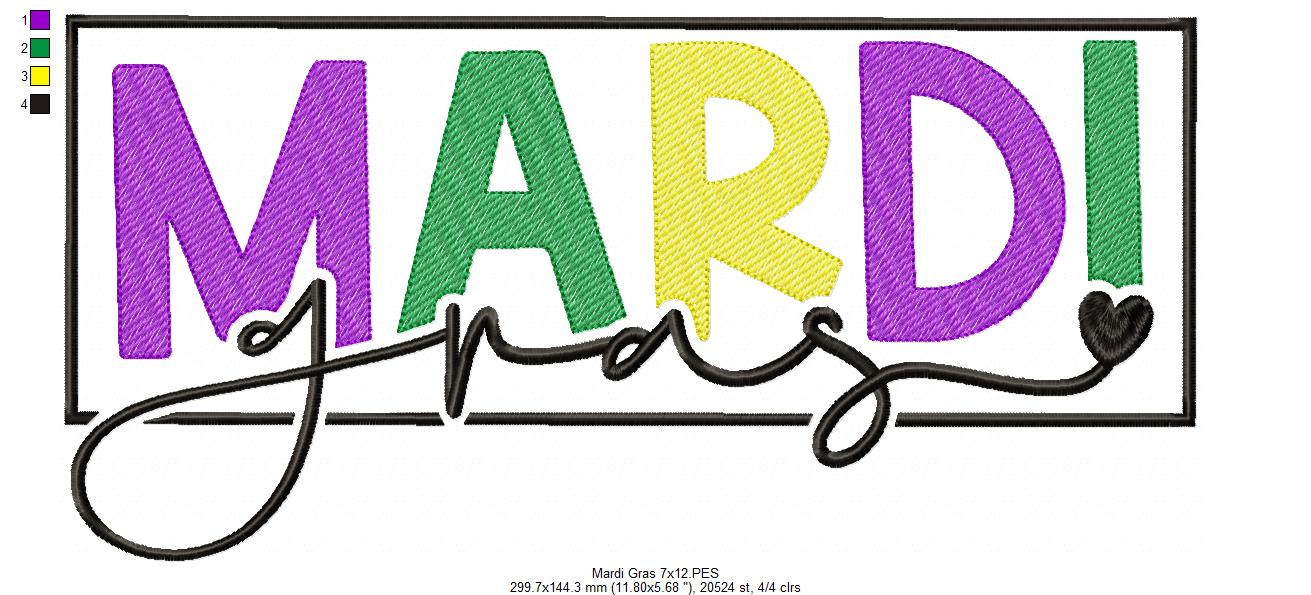 Mardi Gras - Sketch Stitch - Machine Embroidery Design