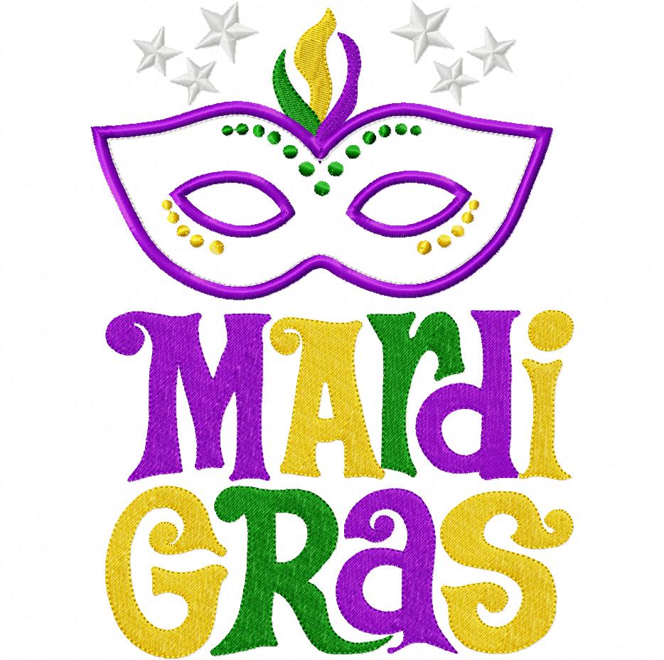 Mardi Gras - Applique - Machine Embroidery Design
