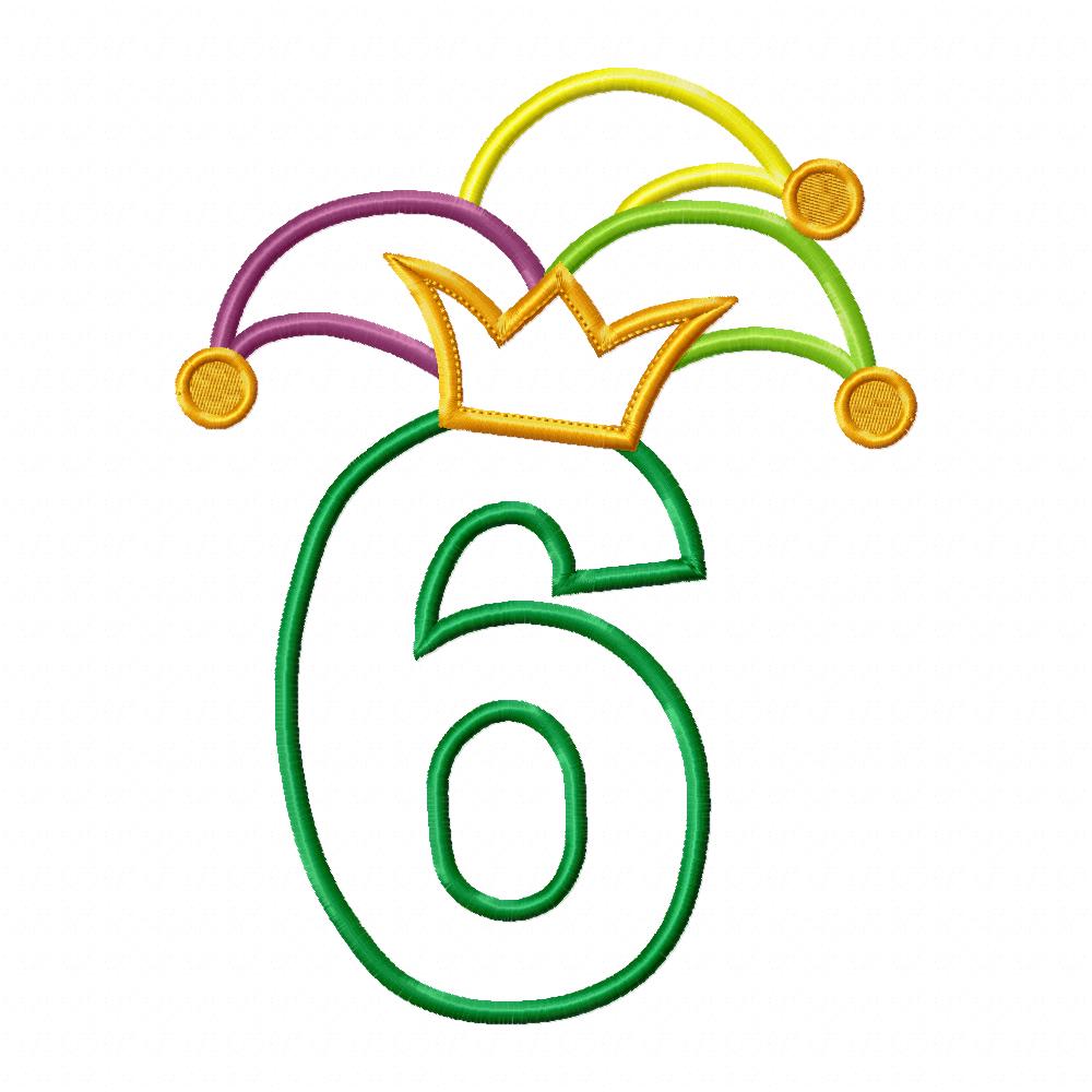Mardi Gras Numbers 0–9 – Appliqué – Machine Embroidery Design
