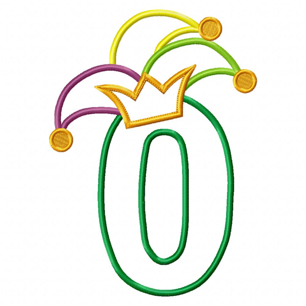 Mardi Gras Numbers 0–9 – Appliqué – Machine Embroidery Design