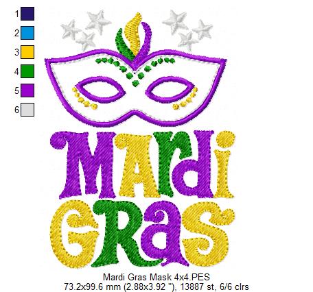 Mardi Gras - Applique - Machine Embroidery Design