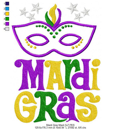 Mardi Gras - Applique - Machine Embroidery Design