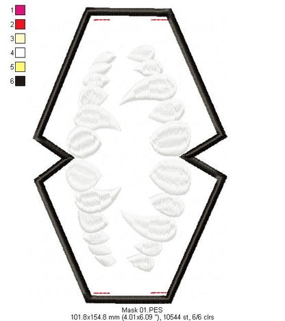 Teeth Face Mask - ITH Project - Machine Embroidery Design