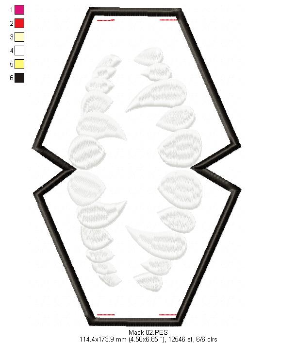 Teeth Face Mask - ITH Project - Machine Embroidery Design