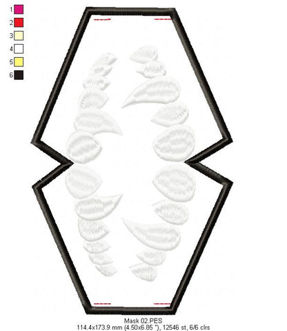 Teeth Face Mask - ITH Project - Machine Embroidery Design