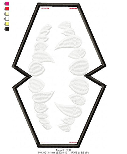 Teeth Face Mask - ITH Project - Machine Embroidery Design