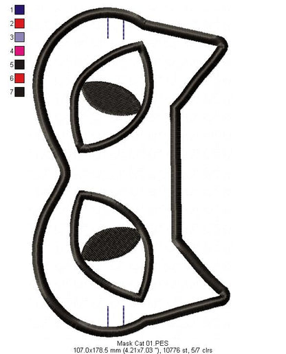 Cute Animals Sleep Mask - Set of 10 designs - ITH Project - Machine Embroidery Design