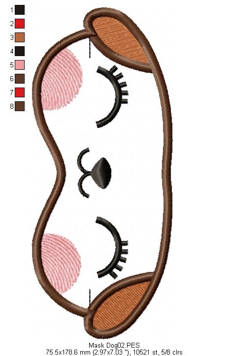 Cute Dog Girl Sleep Mask - ITH Project - Machine Embroidery Design