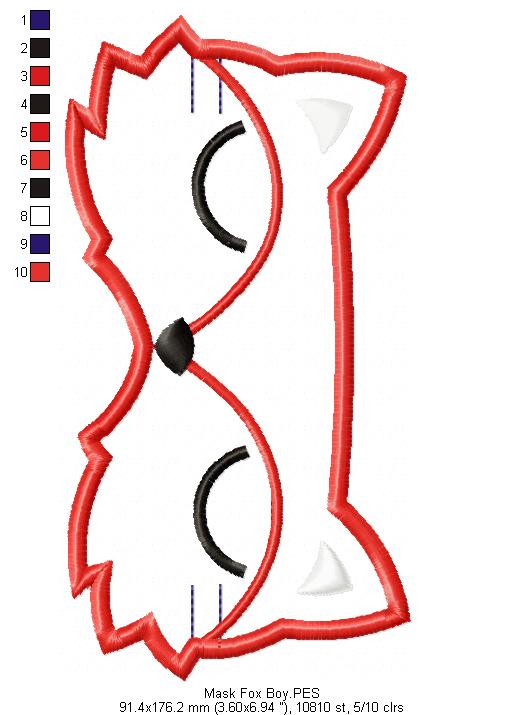 Cute Animals Sleep Mask - Set of 10 designs - ITH Project - Machine Embroidery Design