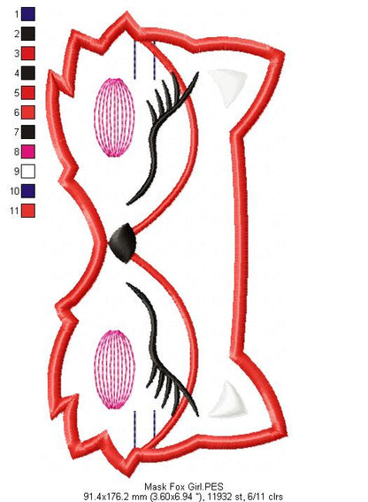 Cute Foxs Sleep Masks - ITH Project - Machine Embroidery Design
