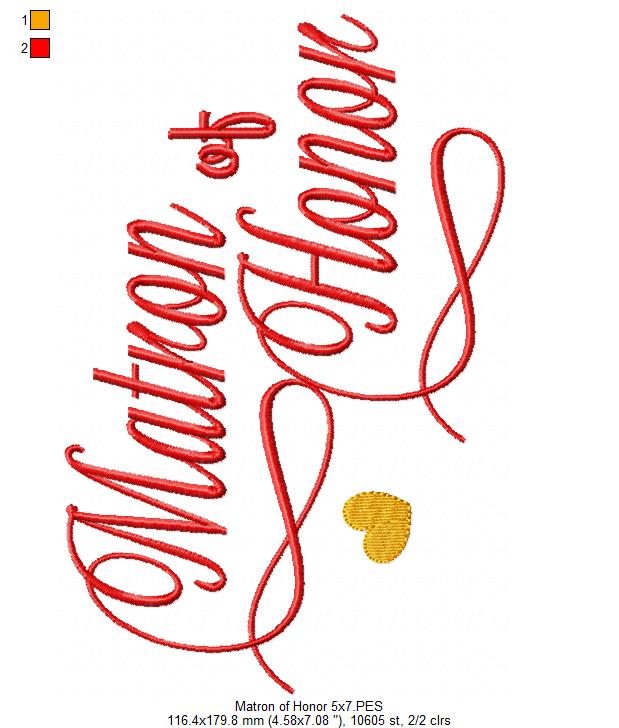 Matron of Honor - Fill Stitch