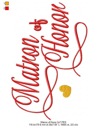 Matron of Honor - Fill Stitch